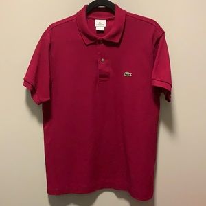 Lacoste polo burgundy size 5